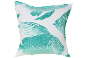 Batik Aqua Fish cushion, $35