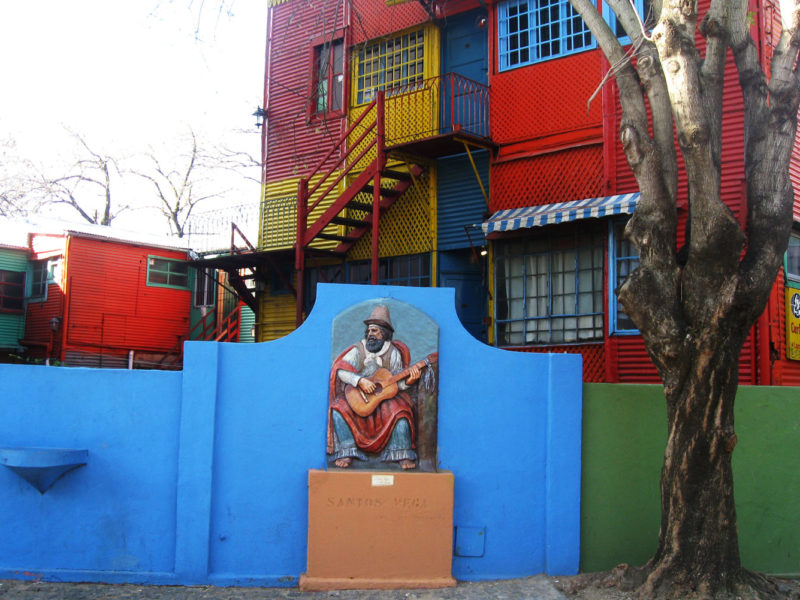 Busker in La Boca, Buenos Aires.