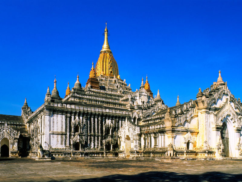 The most illustrious temple in Myanmar - the golden-spired Ananda Pahto.
