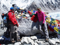 Climbing to the famed Mt Everest Base Camp, Nepal.