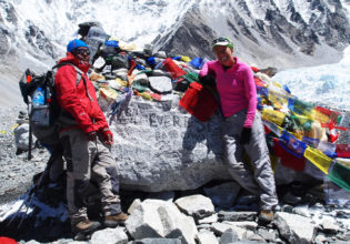 Climbing to the famed Mt Everest Base Camp, Nepal.