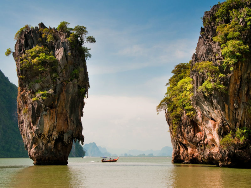 Speedboat tour around Phang Nga Bay, Phuket, Thailand.