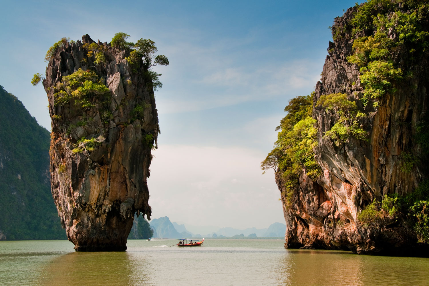 Speedboat tour around Phang Nga Bay, Phuket, Thailand.