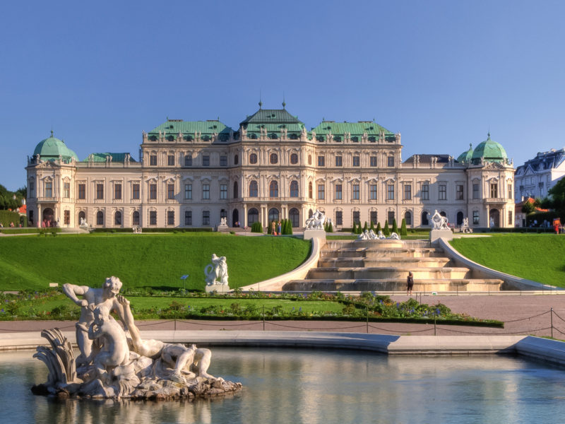 One of the most important baroque buildings in Vienna, the Schloss Belverdere.