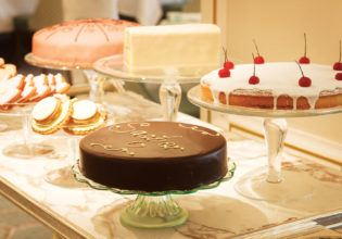Cake time at Fortnum and Mason's Jubilee Tearoom.