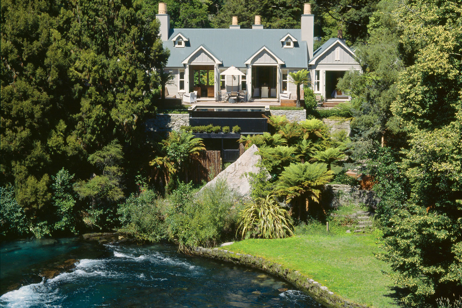 Huka Lodge in Taupo, New Zealand.