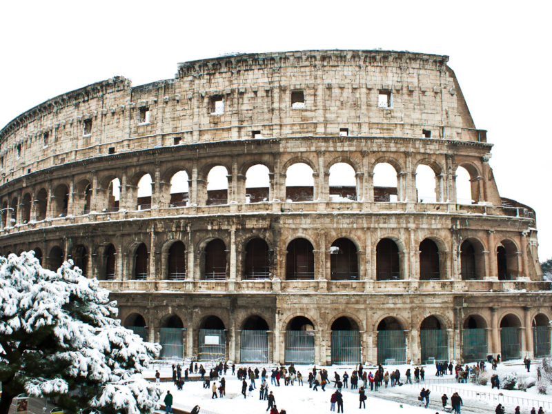 The Colosseum in Rome, Italy.