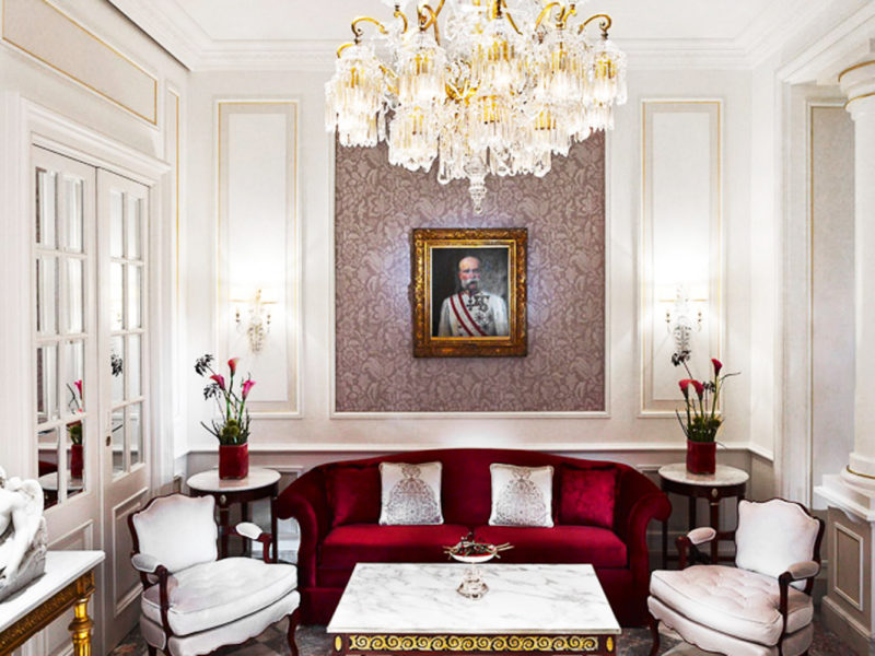 Schonbrunner Loge lounge at Hotel Sacher.