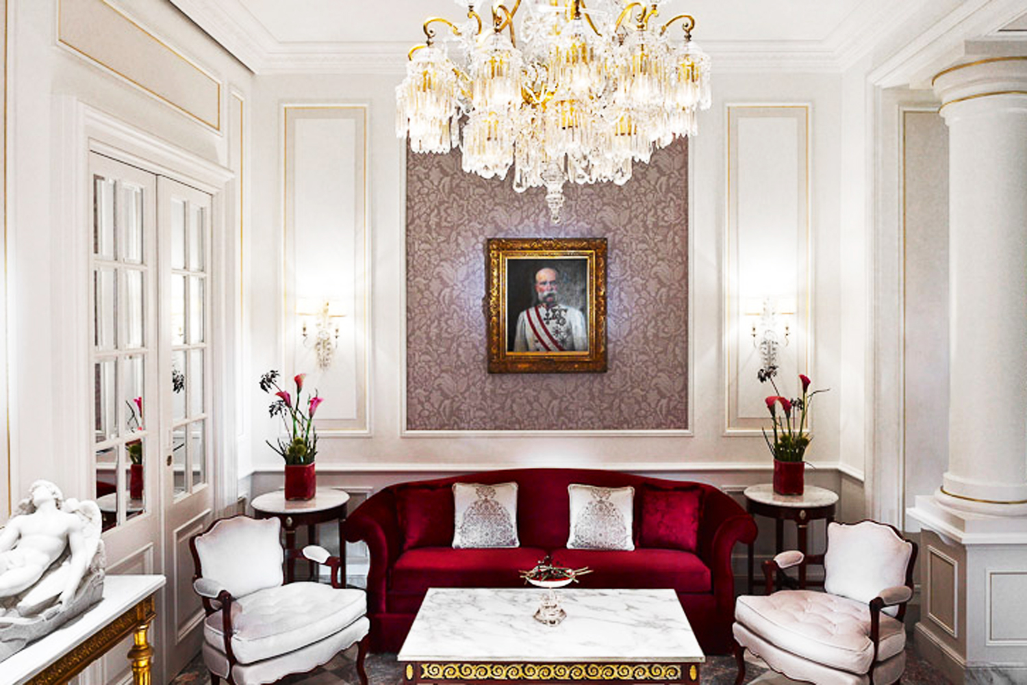 Schonbrunner Loge lounge at Hotel Sacher.