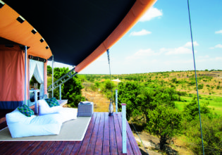 Each 'tent' at Mahali Mzuri has a private viewing deck.