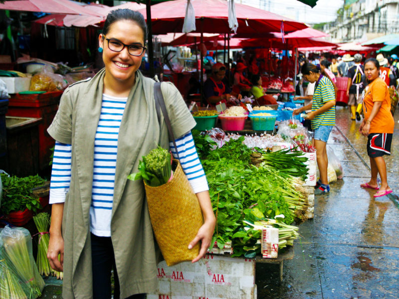 Marion Grasby at Khlong Toei market in Bangkok, Thailand.