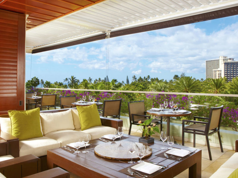 WAI'OLU ocean view lounge at Trump International Hotel Waikiki.