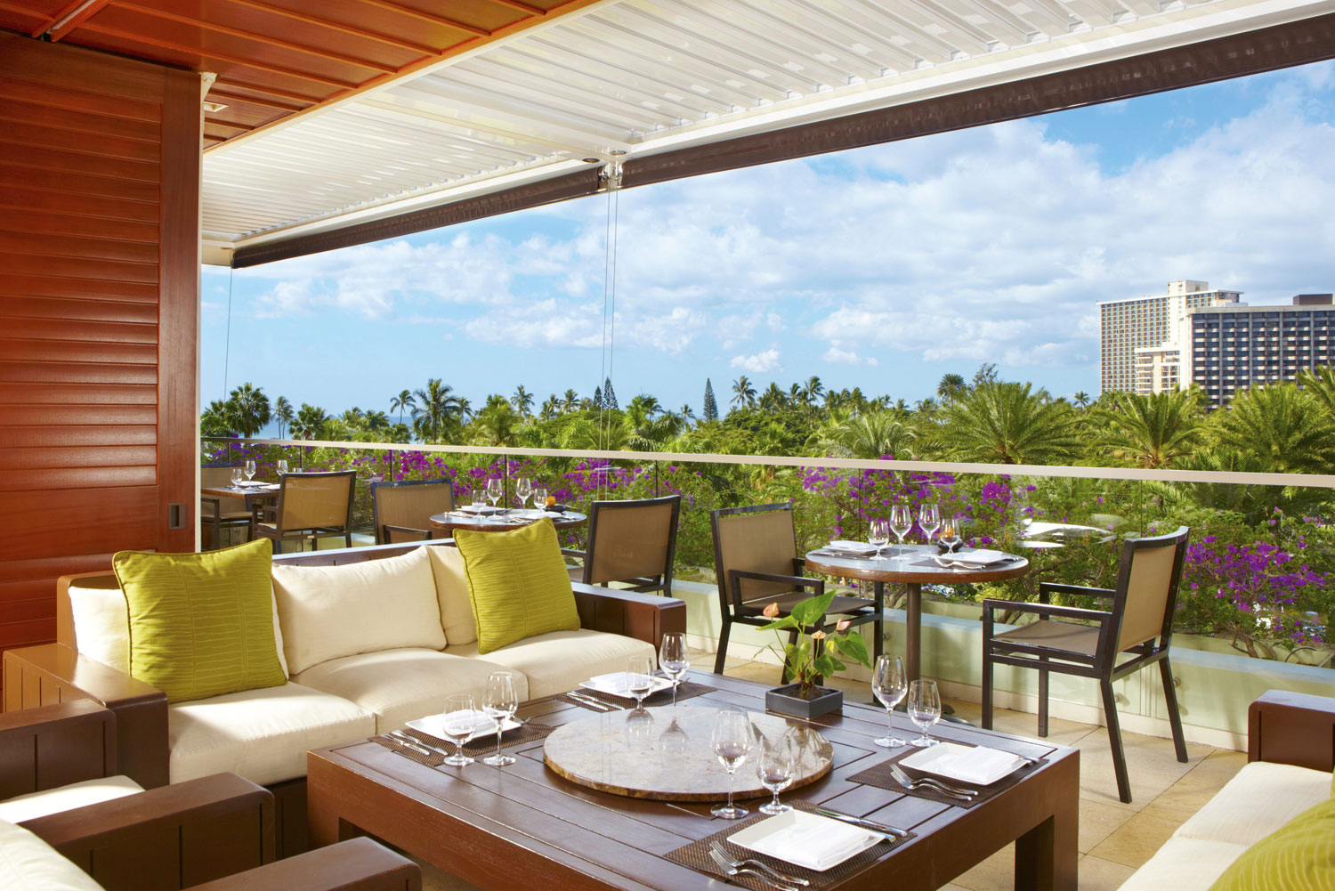 WAI'OLU ocean view lounge at Trump International Hotel Waikiki.