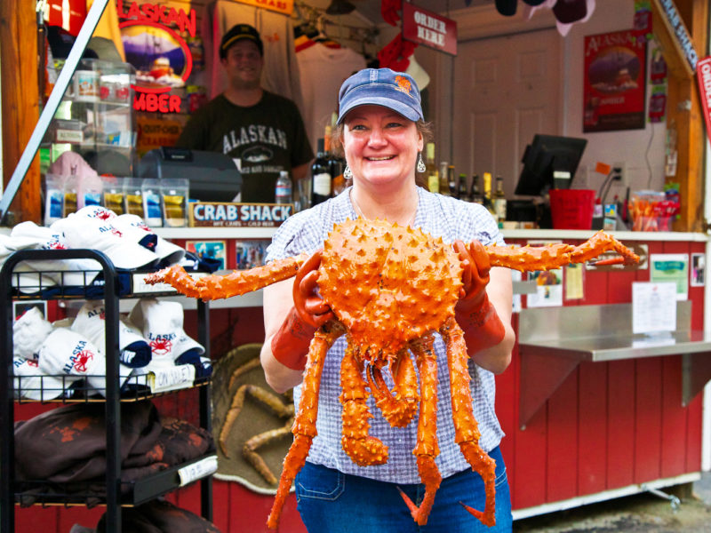 Alaskan king crabs star on the menu at Tracy's King Crab Shack in Juneau, Canada.