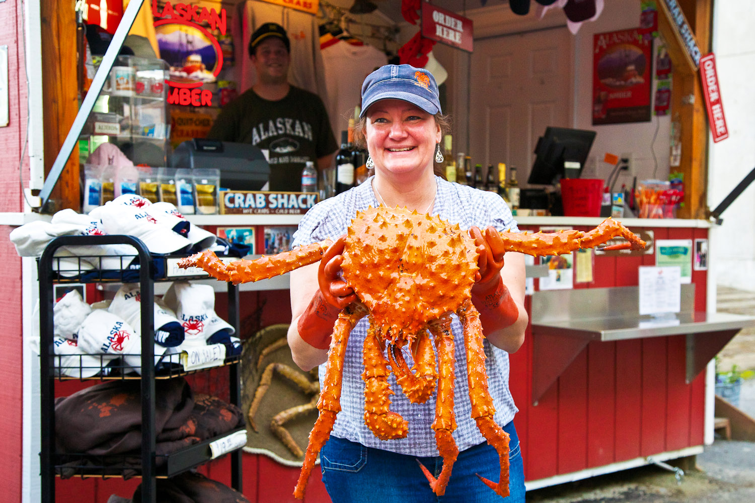 Alaskan king crabs star on the menu at Tracy's King Crab Shack in Juneau, Canada.