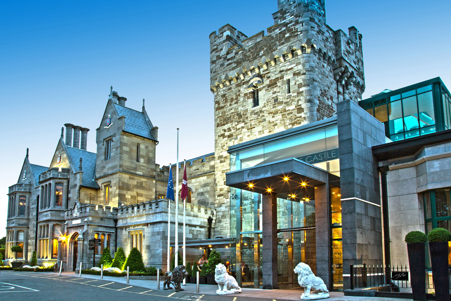 Clontarf Castle Hotel combines an 800-year-old facade with contemporary design.