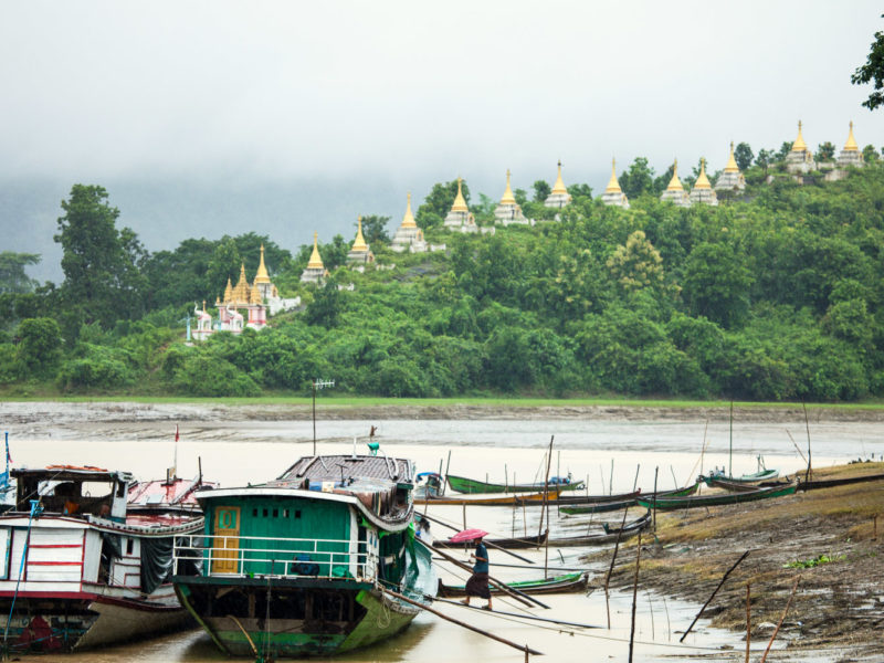 28 Buddhists stupas on the hillside at Ma Sein, overlooking Chindwin River.