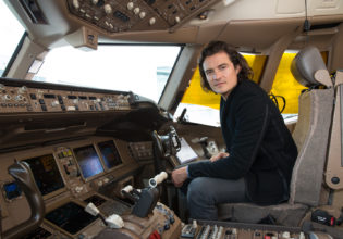 Orlando Bloom on board British Airways.