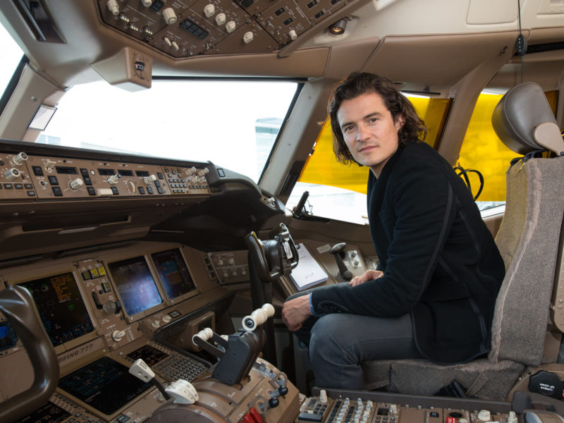 Orlando Bloom on board British Airways.