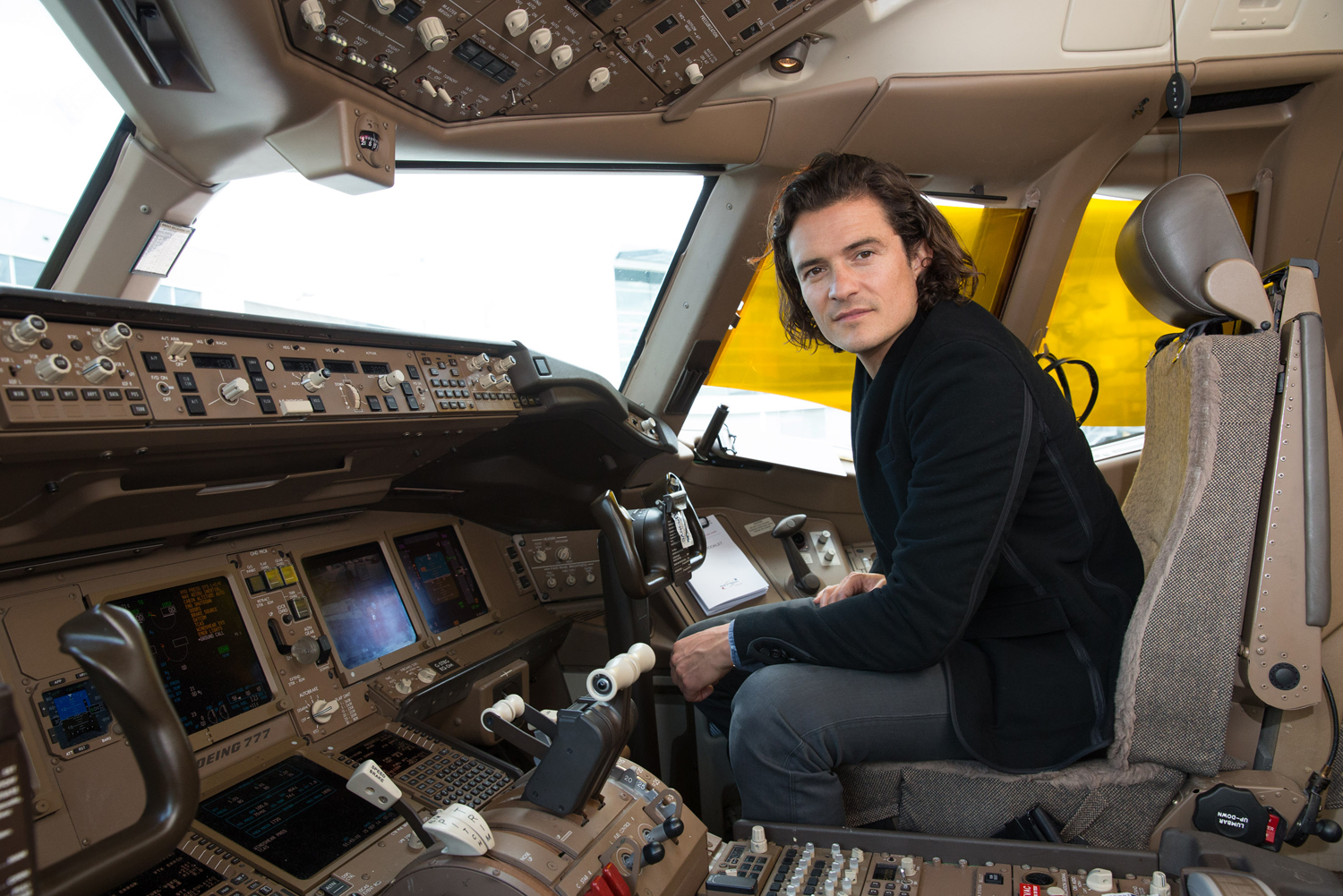 Orlando Bloom on board British Airways.