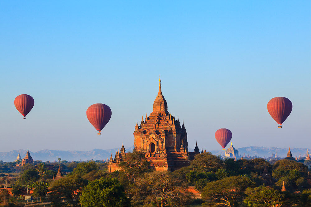64. Go hot air ballooning over Bagan in Myanmar ...