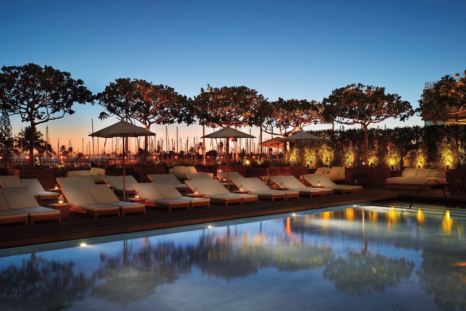 The Sunrise Pool is a fabulous space for families to splash about at The Modern Honolulu.