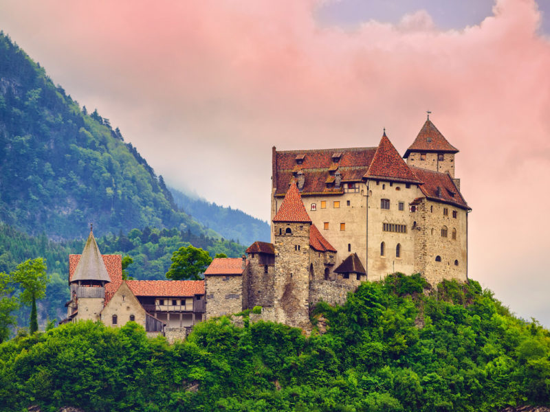 Liechtenstein, sandwiched between Switzerland and Austria.