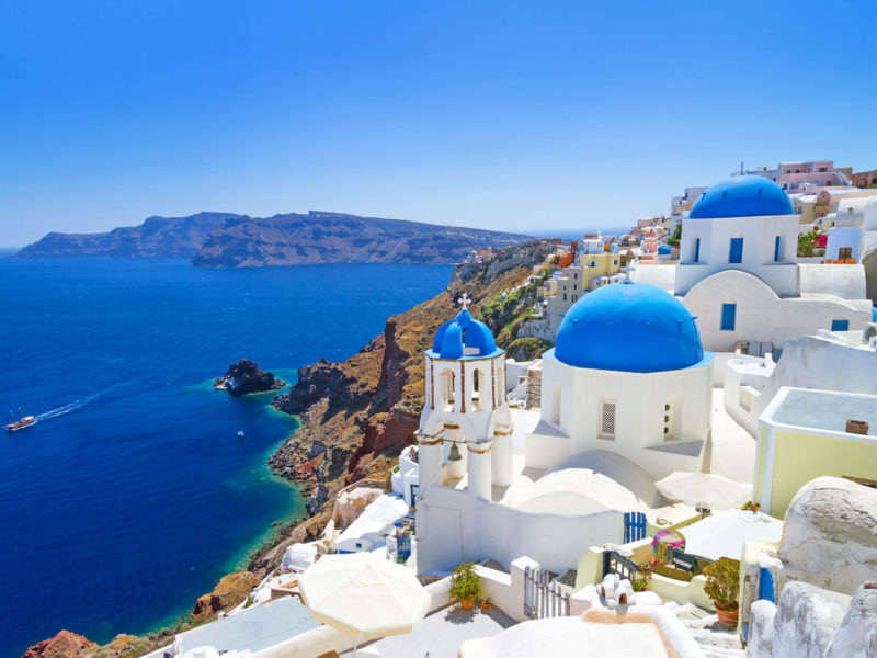 Oia village in Santorini, Greece.