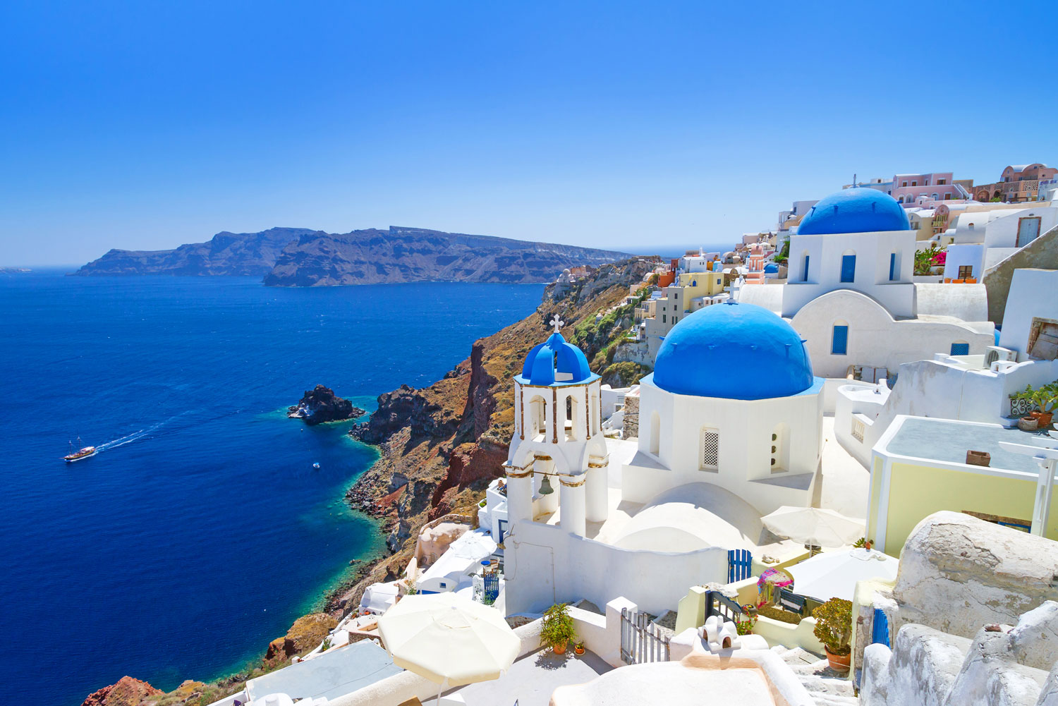 Oia village in Santorini, Greece.