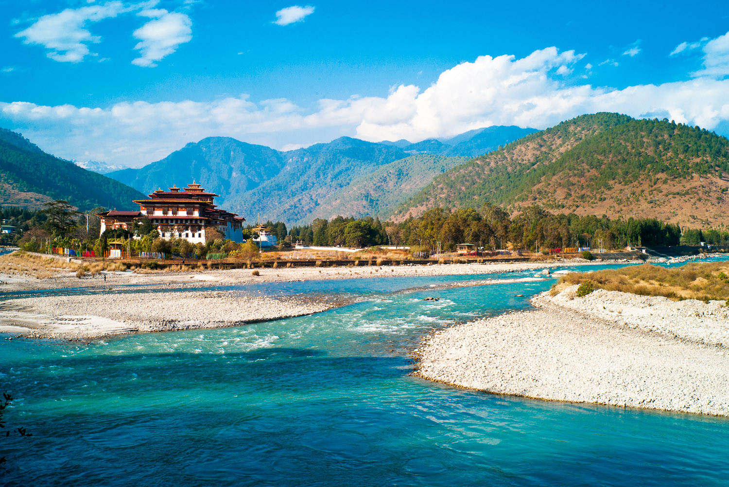 Phunaka Dzong temple in Bhutan.