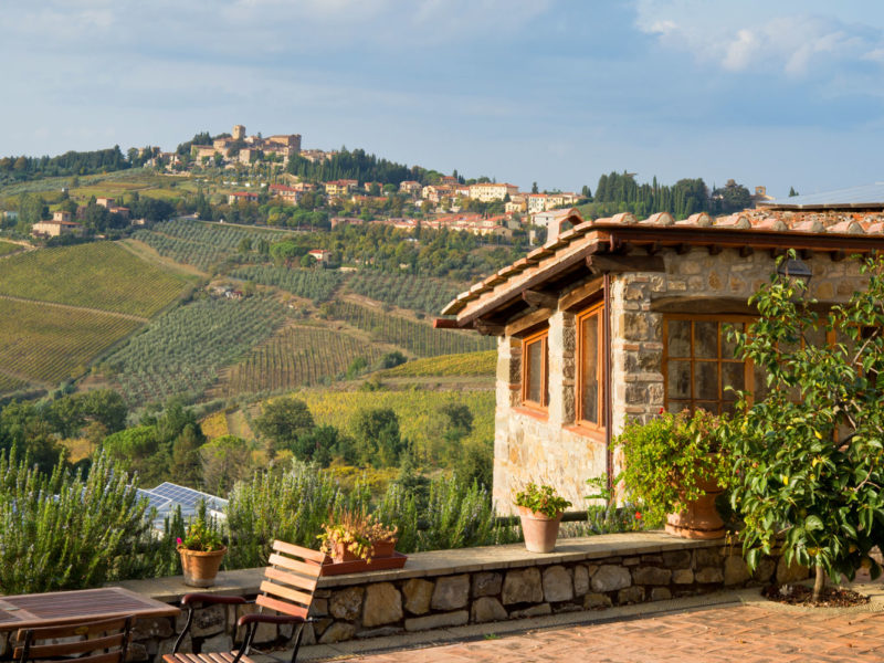 A Tuscan villa overlooking Panzano in Chianti, Italy.