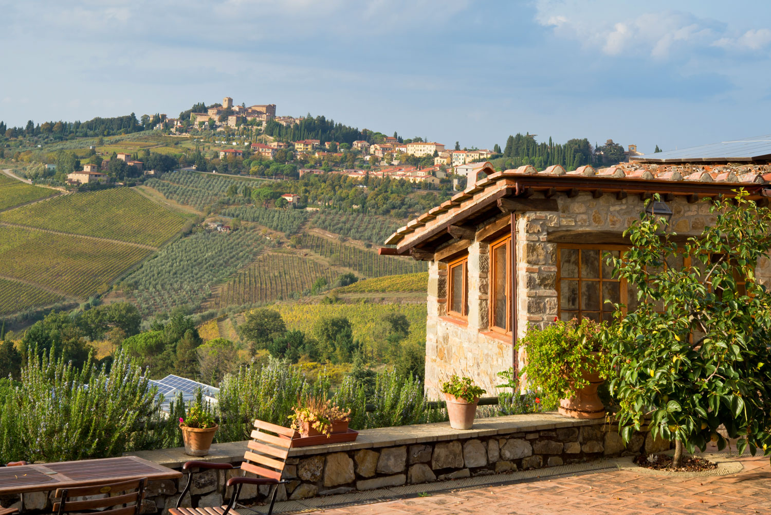 A Tuscan villa overlooking Panzano in Chianti, Italy.