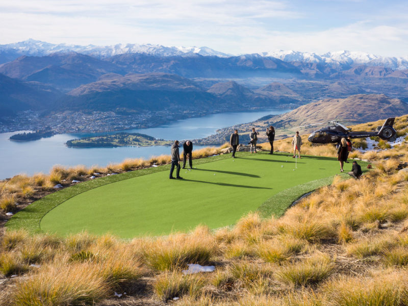 Over The Top Helicopter's golfing experience, near Queenstown, New Zealand.