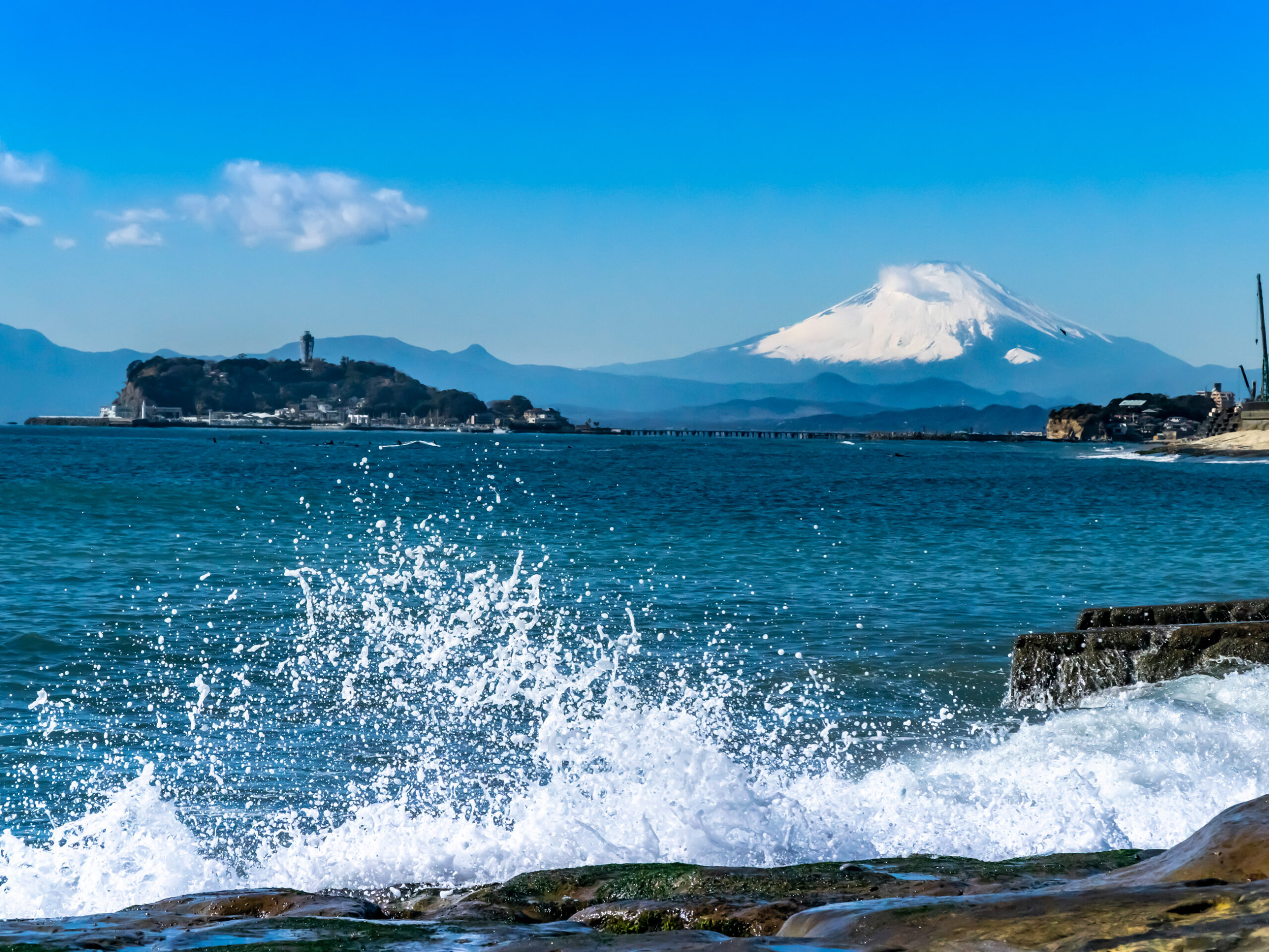 Enoshima Shonan Beach and Mt Fuji
