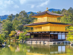 Temple of the Golden Pavilion in Kyoto, Japan.