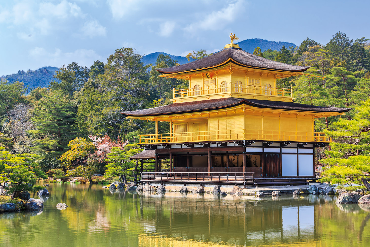 Temple of the Golden Pavilion in Kyoto, Japan.