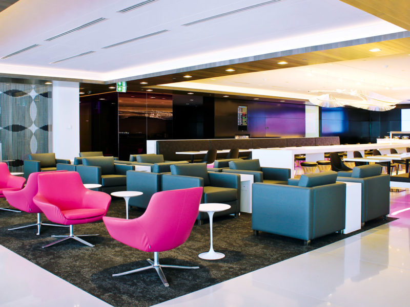 Air NZ airport lounge in Auckland.