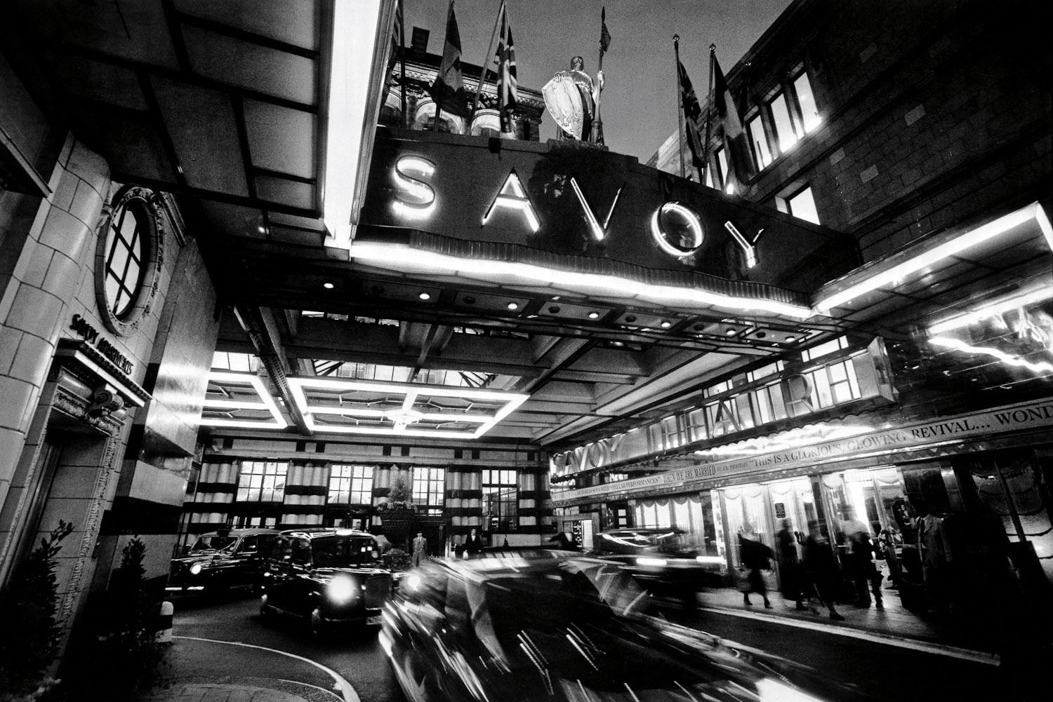 The iconic entrance to The Savoy.