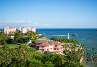 Mombasa city coastline in Kenya.