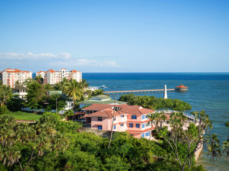 Mombasa city coastline in Kenya.