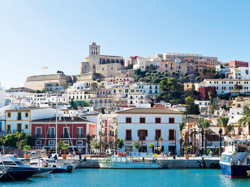Ibiza Town as seen from the ferry to the island of Formentera.