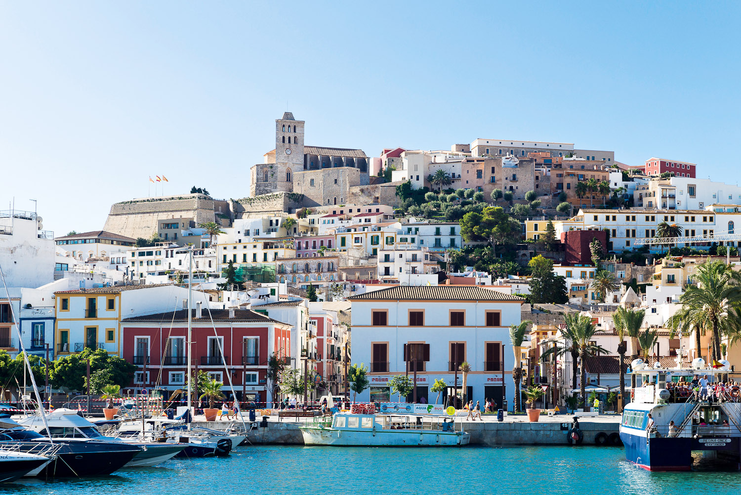 Ibiza Town as seen from the ferry to the island of Formentera.