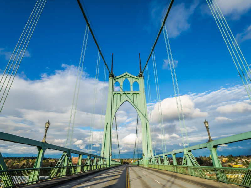 Saint John’s bridge in Portland, Oregon.