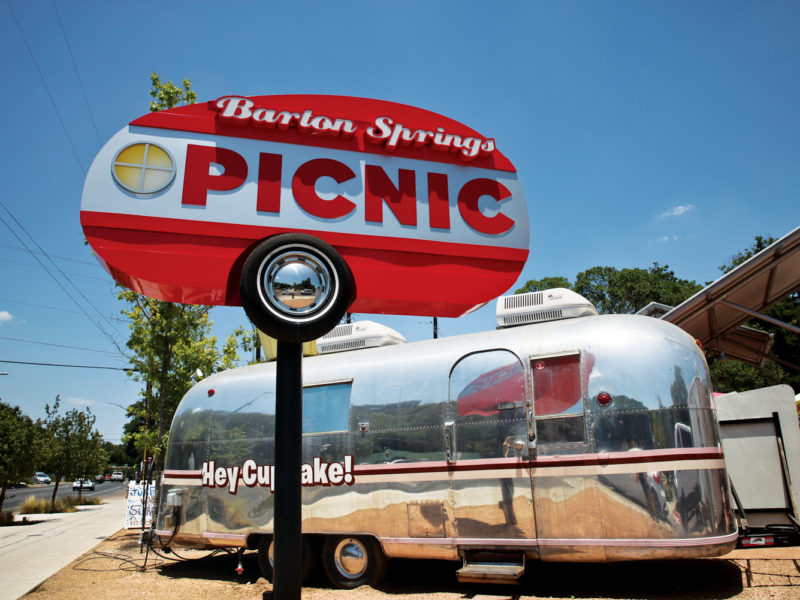 Barton Springs food truck park, Austin.