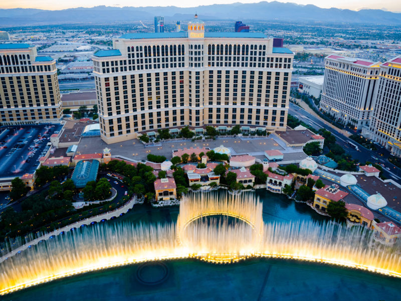 The Bellagio Fountains in Las Vegas, USA.