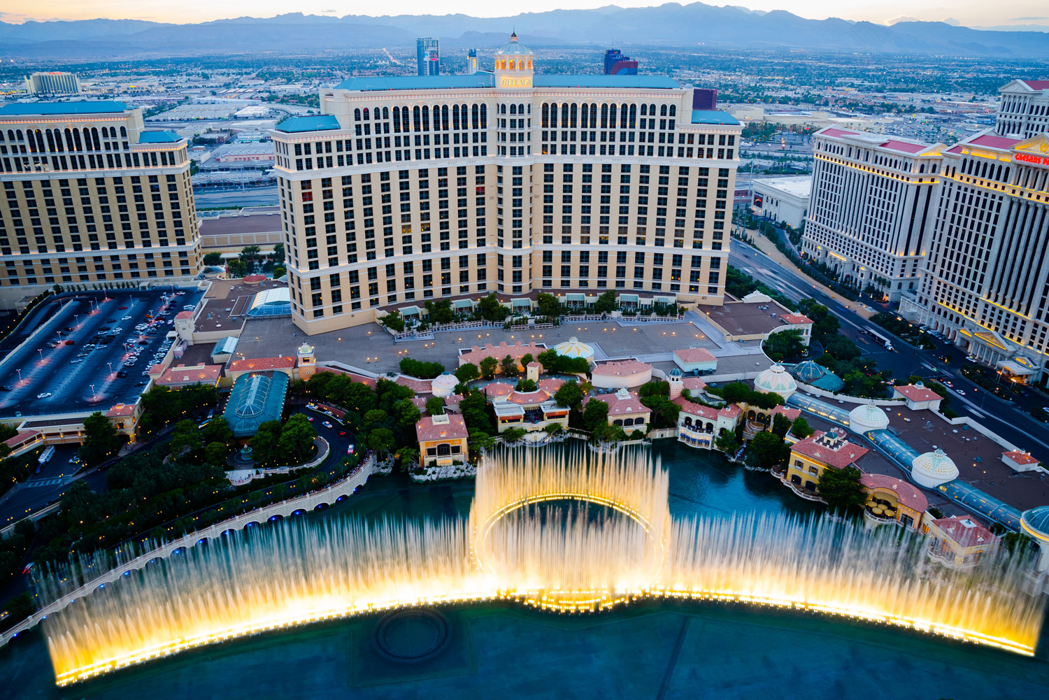 The Bellagio Fountains in Las Vegas, USA.