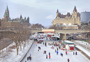 Ottawa's Rideau Canal in winter.