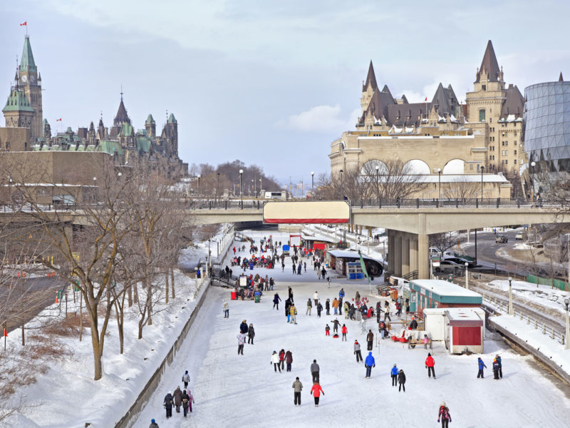 Ottawa's Rideau Canal in winter.