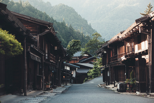 Japanese village with Ryokan houses