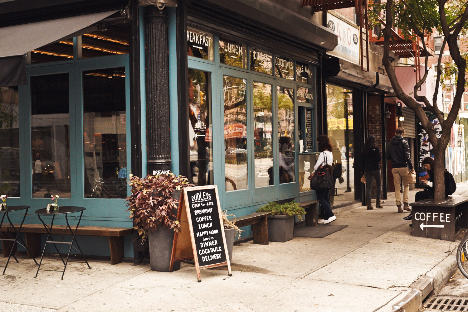 Dudley's cafe in Lower East Side, New York City.